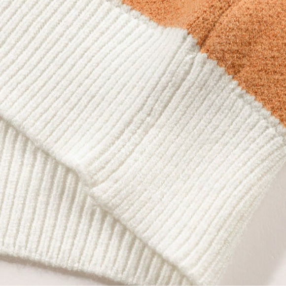 Khaki Big Flower Pattern Shift Drop Shoulder Sweater - Picture 8 of 10